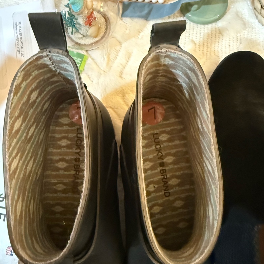 Lucky Brand Black Ankle Rain Boots size 7